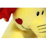 Yellow and Red 15 Inch Elephant Soft Toy with Heart Paws